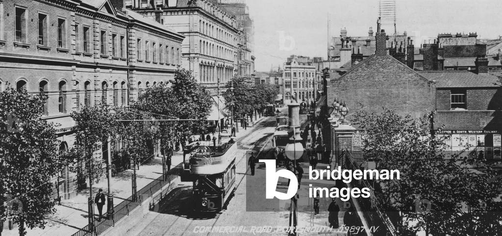 Commercial Road, Portsmouth (b/w photo)