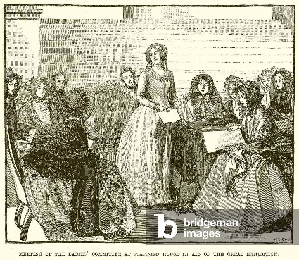 Meeting of the Ladies' Committee at Stafford House in Aid of the Great Exhibition (engraving)