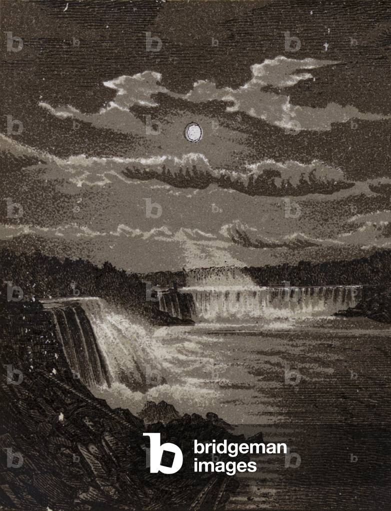 Niagara Falls: General View from New Suspension Bridge (litho)