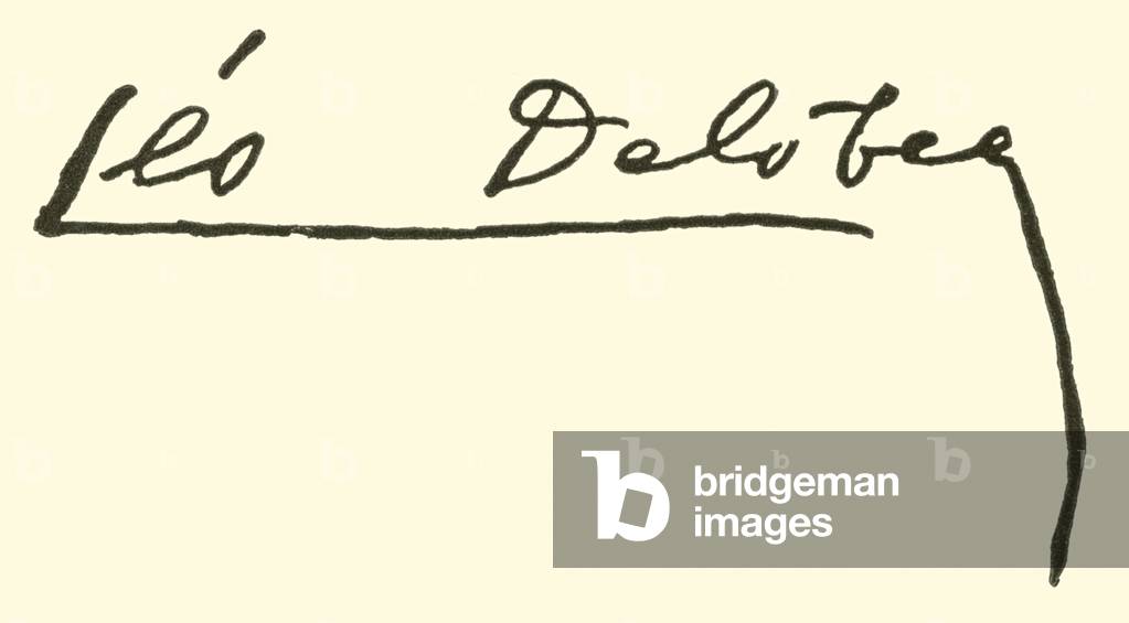 Leo Delibes, signature (engraving)
