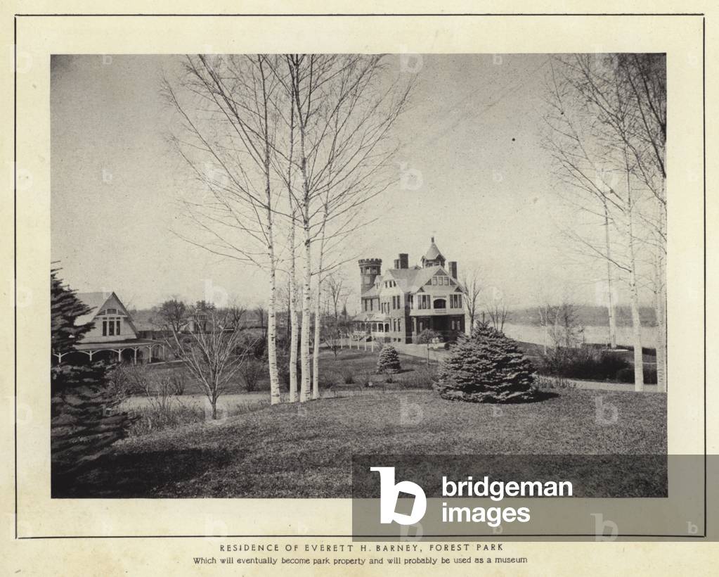 Springfield, Massachusetts: Residence of Everett H Barney, Forest Park (b/w photo)