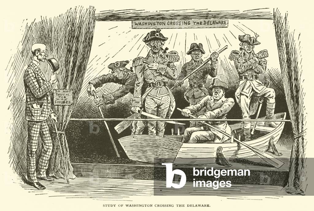 Study of Washington crossing the Delaware (engraving)