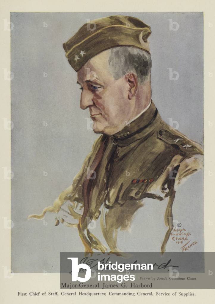 Major-General James G Harbord, American soldier (colour litho)