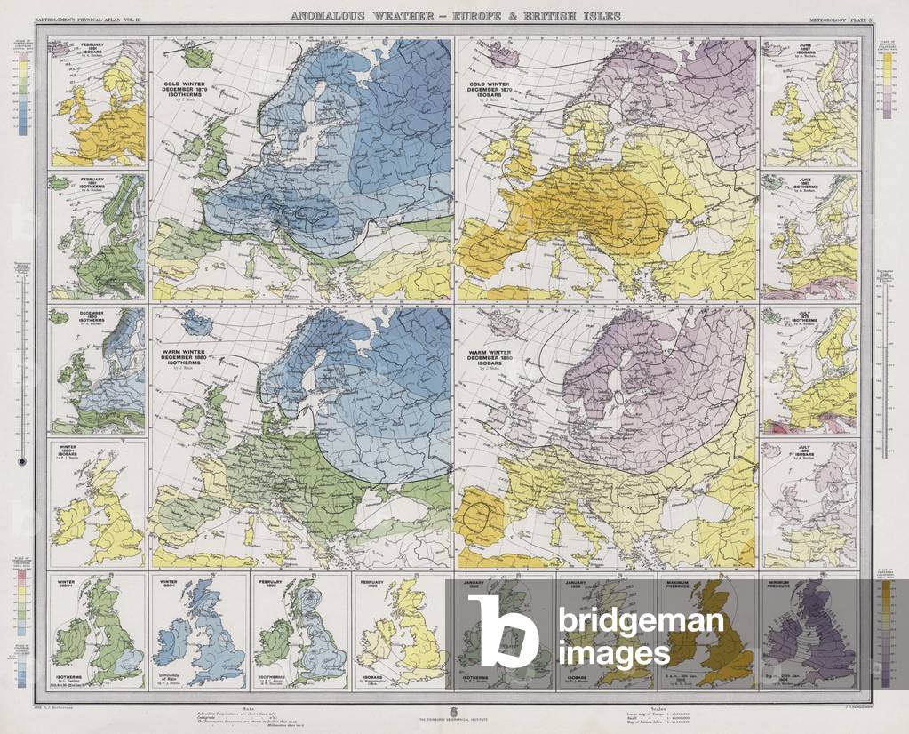 Anomalous Weather, Europe and British Isles (colour litho)