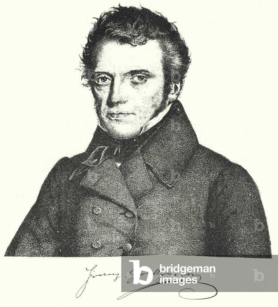 Franz Grillparzer, Austrian dramatist and poet (engraving)