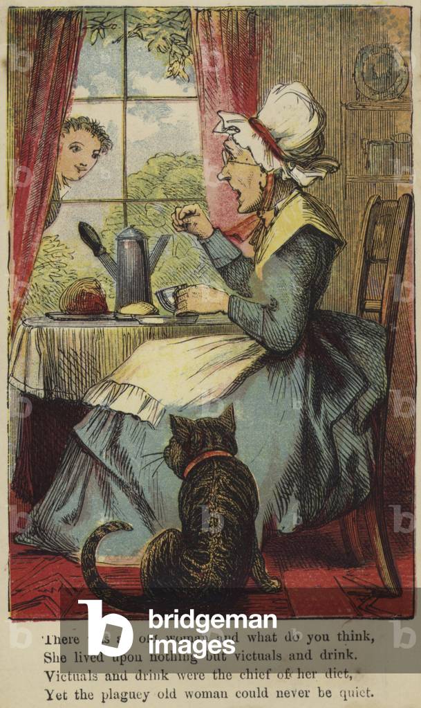 There was an old woman and what do you think (colour litho)