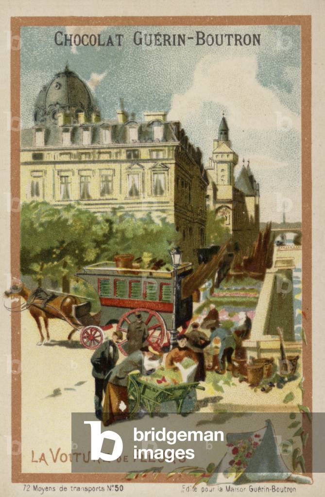 Flower seller's wagon (chromolitho)