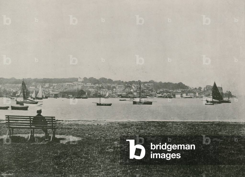 West Cowes, View from East Cowes (b/w photo)