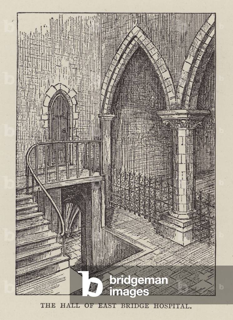 Canterbury: The Hall of East Bridge Hospital (litho)