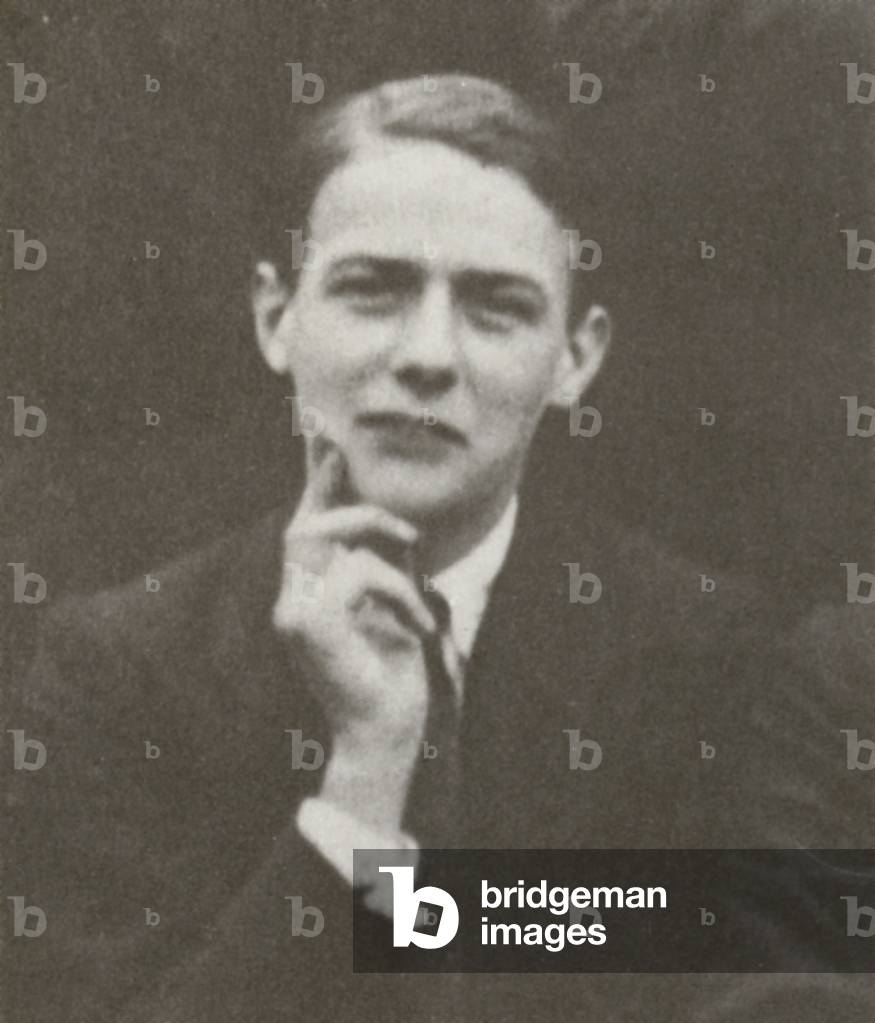John Betjeman at Marlborough College, portrait (b/w photo)