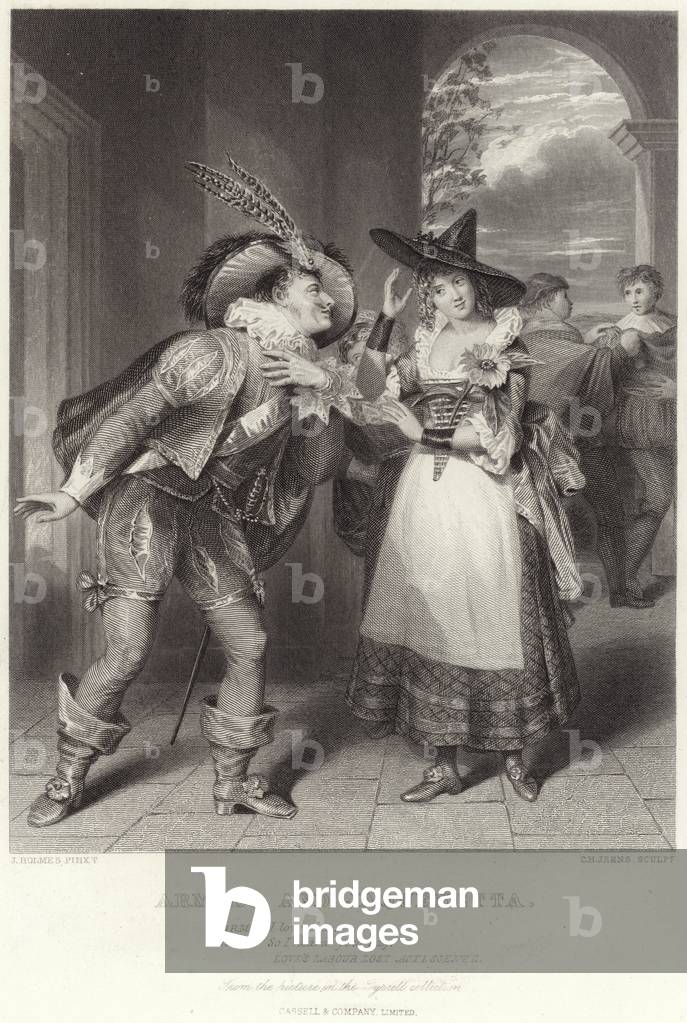 Armado and Jaquenetta, Love's Labour Lost, Act I, Scene II (engraving)