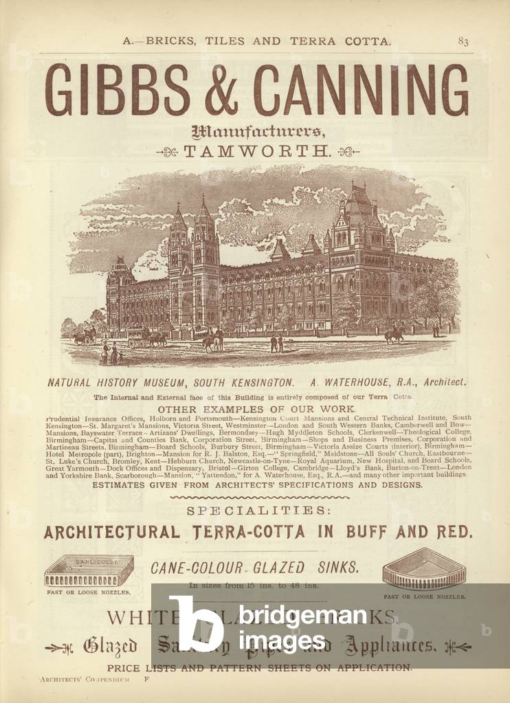 Page from The Architect's, Surveyor's and Engineer's Compendium 1892 (engraving)