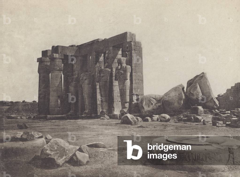 Thebes, The Ramesseum (b/w photo)