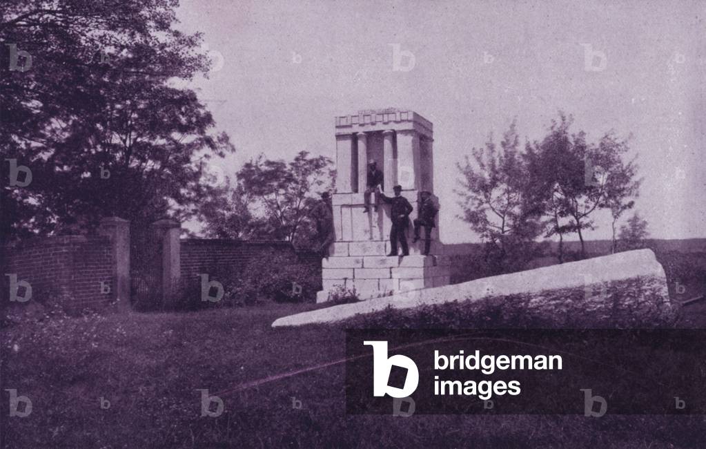 Tomb over the grave of Washington's mother, at Fredericksburg, Virginia (b/w photo)