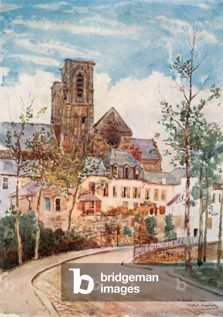 St. Martin, Laon (colour litho)