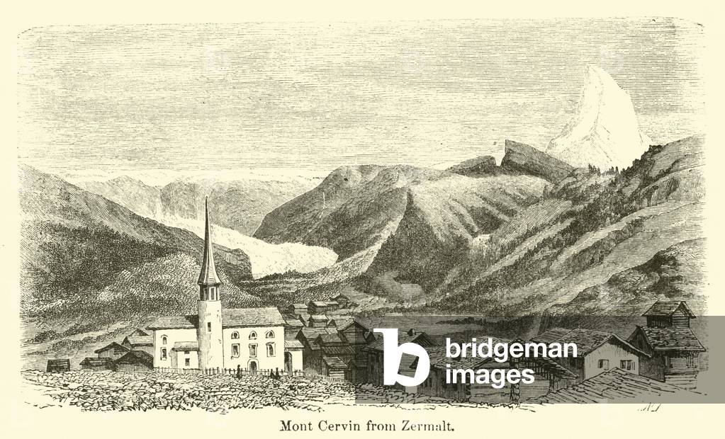 Mont Cervin from Zermalt (engraving)
