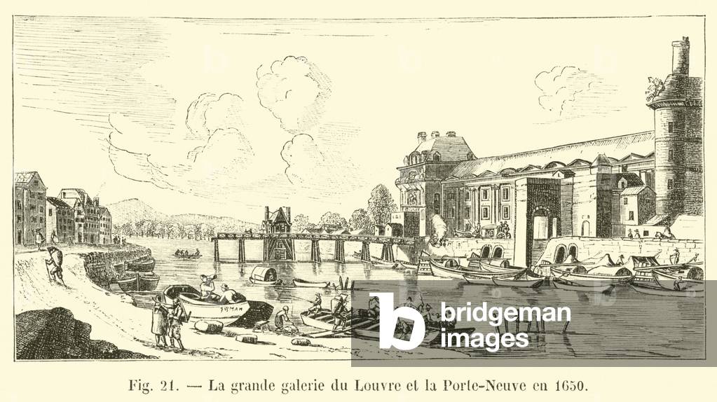 La grande galerie du Louvre et la Porte-Neuve en 1650 (engraving)