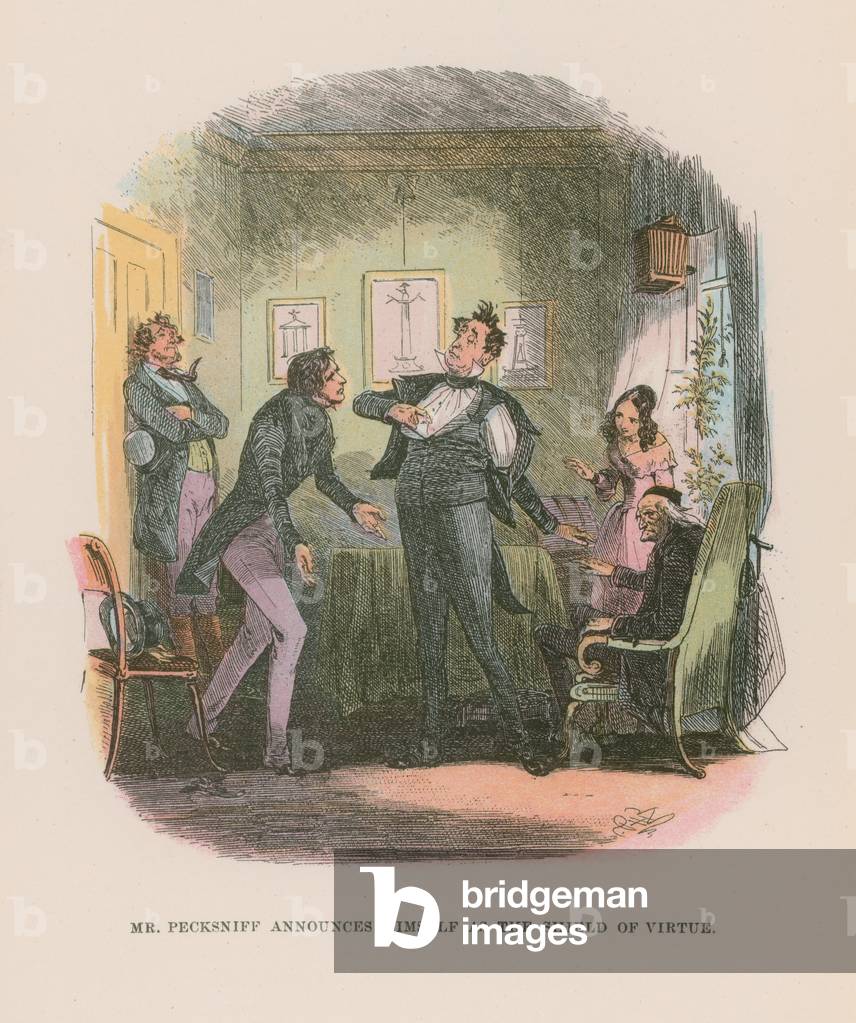 Illustration for Martin Chuzzlewit (colour litho)