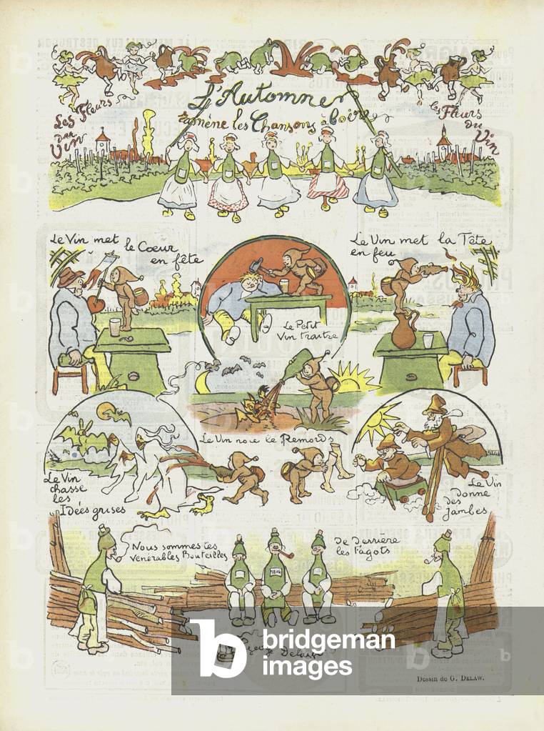 Illustration for Le Rire (colour litho)