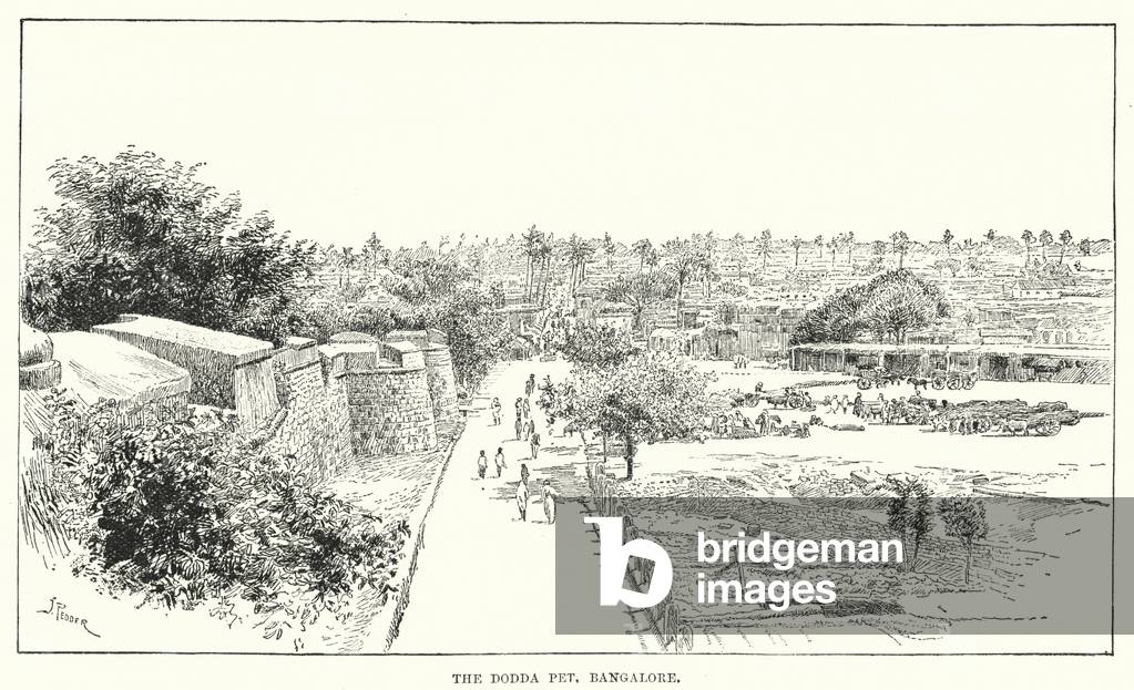 India: The Dodda Pet, Bangalore (engraving)