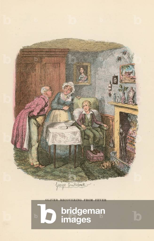 Illustration for Oliver Twist (colour litho)