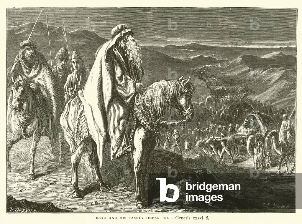 Esau and his Family Departing, Genesis, xxxvi, 6 (engraving)