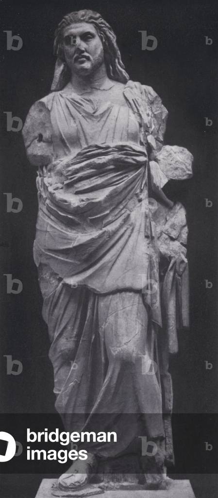 Colossal Statue of Mausolos, London, British Museum (b/w photo)