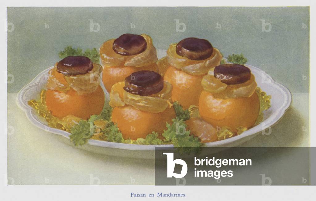 Faisan en Mandarines (colour litho)