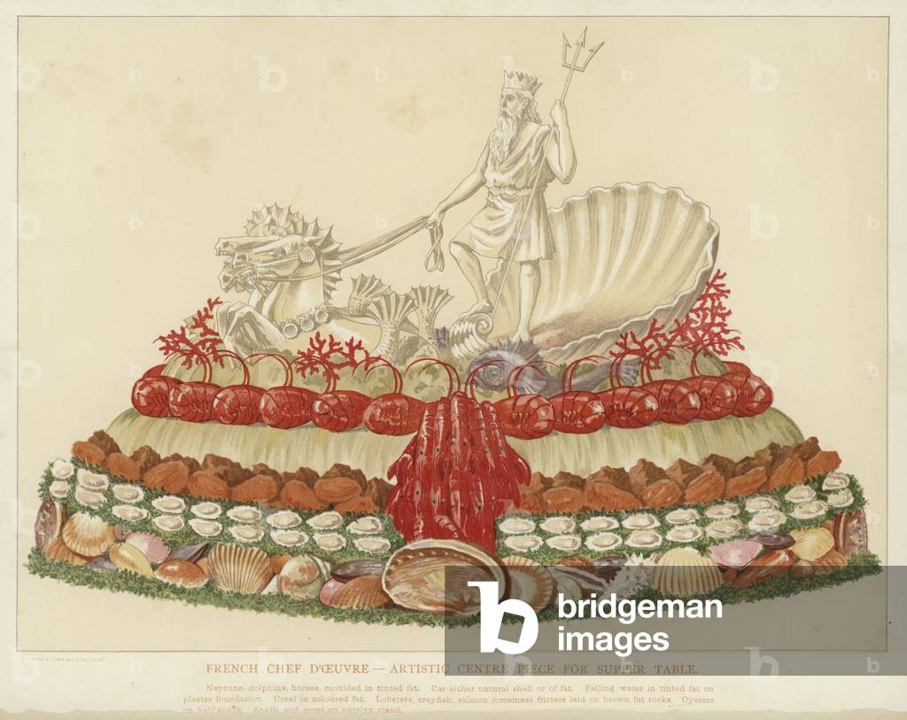 French chef d'oeuvre - artistic centre piece for supper table (chromolitho)
