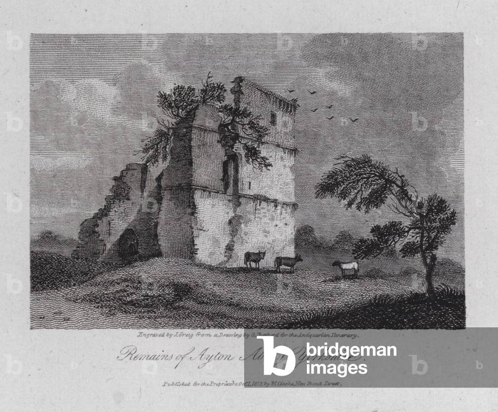 Remains of Ayton Abbey, Yorkshire (engraving)