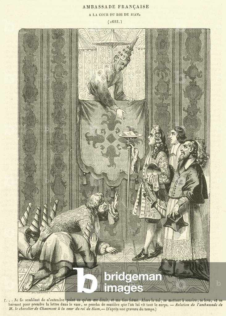 Ambassade Francaise, a la Cour du Roi de Siam (engraving)
