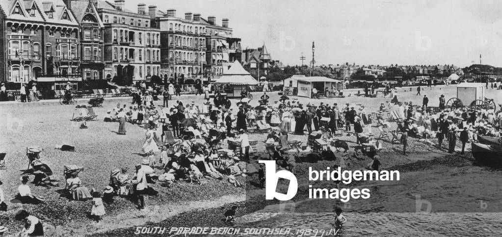 South Parade Beach, Southsea (b/w photo)