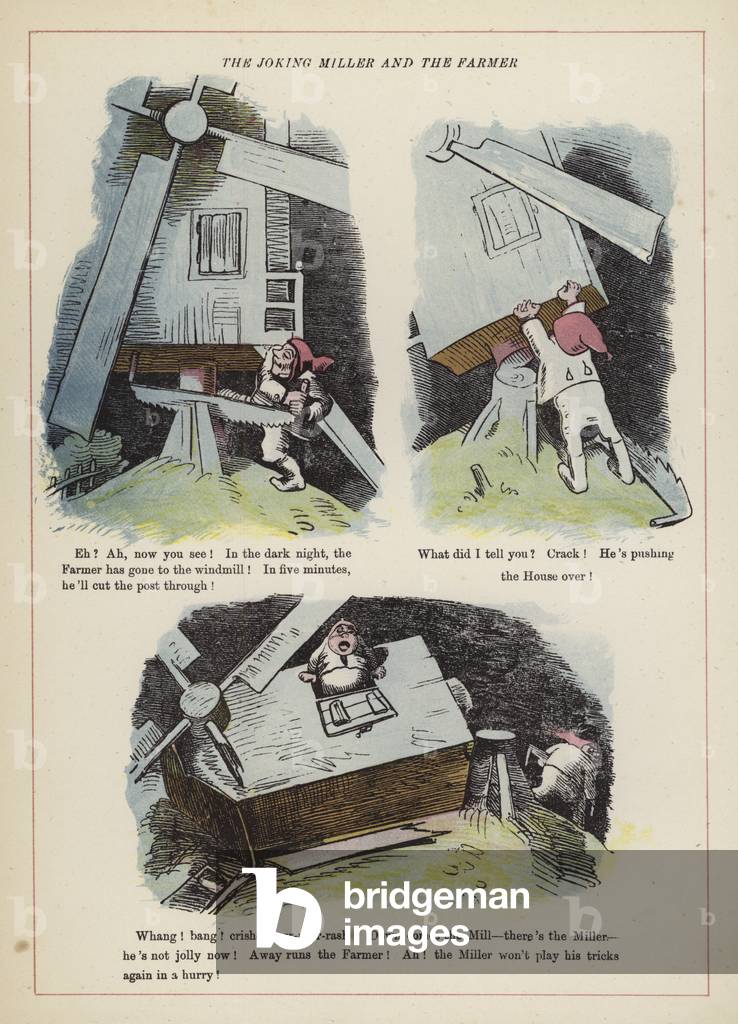 The Joking Miller and the Farmer (colour litho)