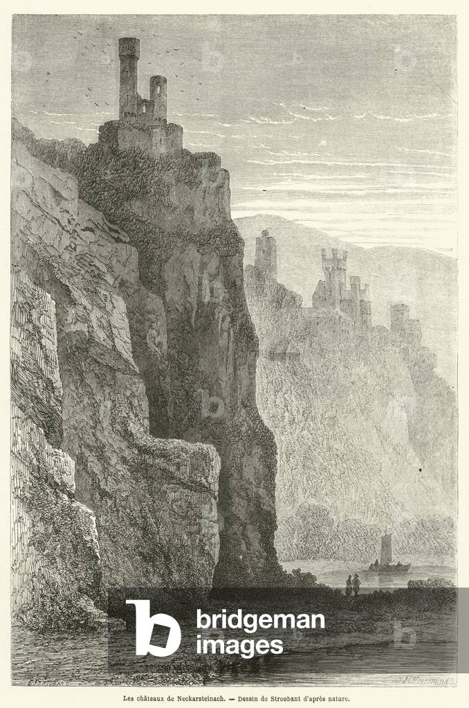 Les chateaux de Neckarsteinach (engraving)