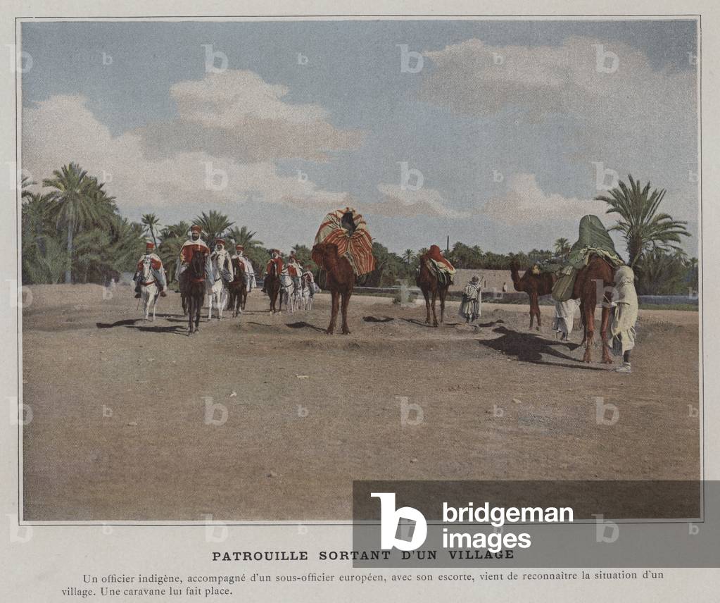 Patrouille Sortant d'un Village (coloured photo)