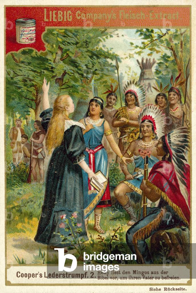 Scene from The Deerslayer, by James Fenimore Cooper (chromolitho)