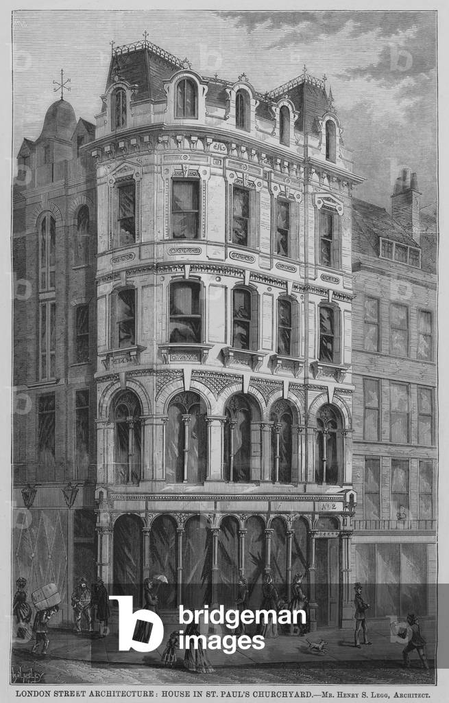 London Street Architecture, House in St Paul's Churchyard (engraving)