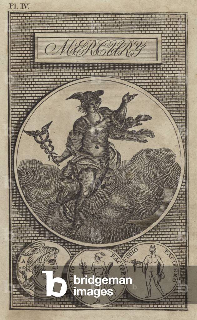 Mercury, ancient Roman god (engraving)