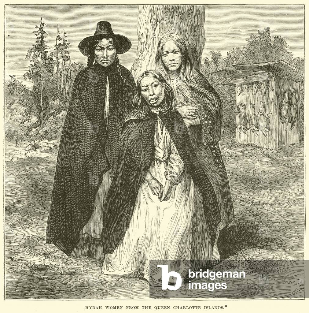 Hydah women from the Queen Charlotte Islands (engraving)