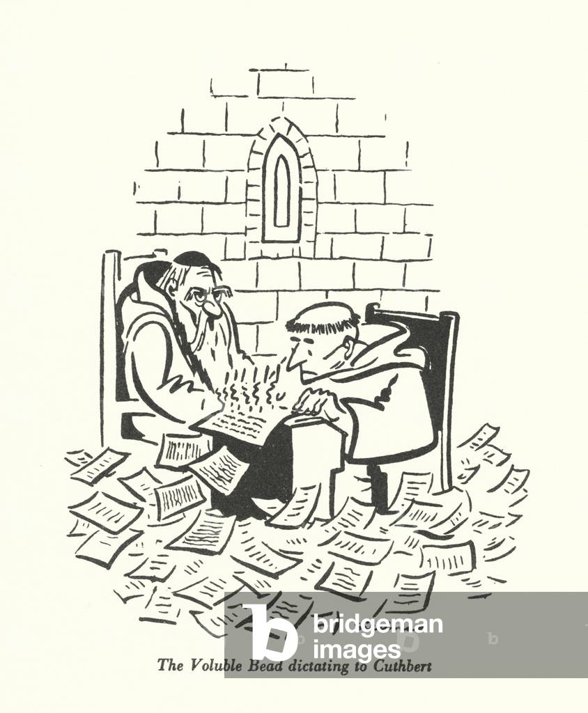 The Voluble Bead dictating to Cuthbert (litho)
