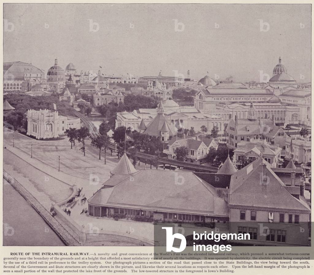 Chicago World's Fair, 1893: Route of the Intramural Railway (b/w photo)