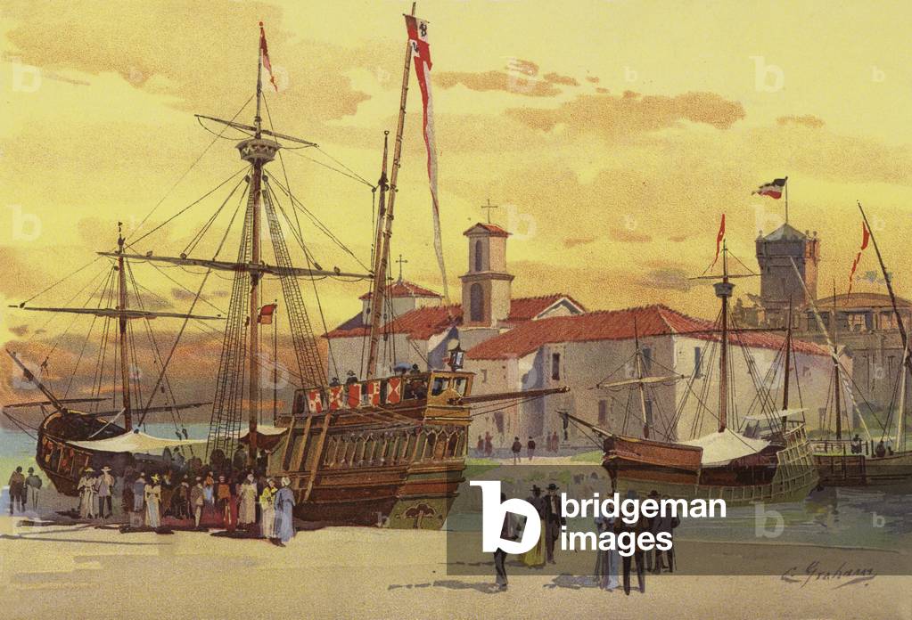 The Caravels and La Rabida (chromolitho)