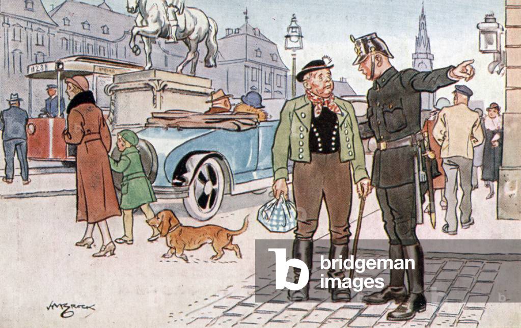 Strassenszene (street scene) (colour litho)