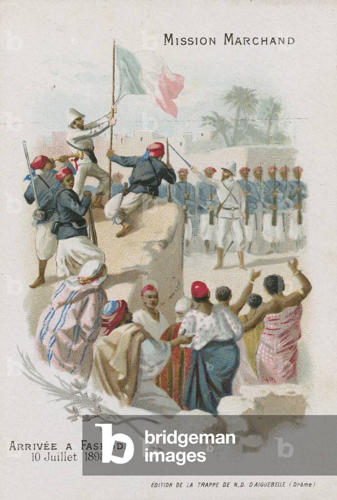 Chocolat d'Aiguebelle trade card, Marchand Mission (chromolitho)