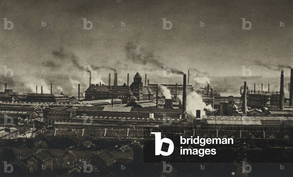 Germany, Krupp steel works (b/w photo)