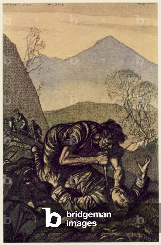 Illustration for Kidnapped by Robert Louis Stevenson (colour litho)