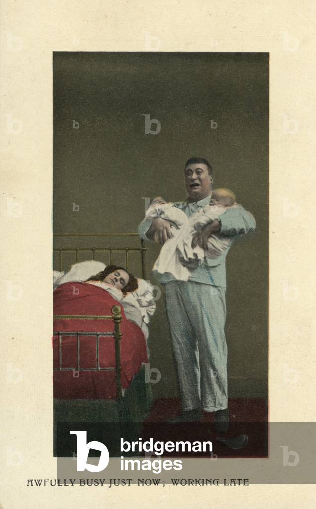 Working late (colour photo)