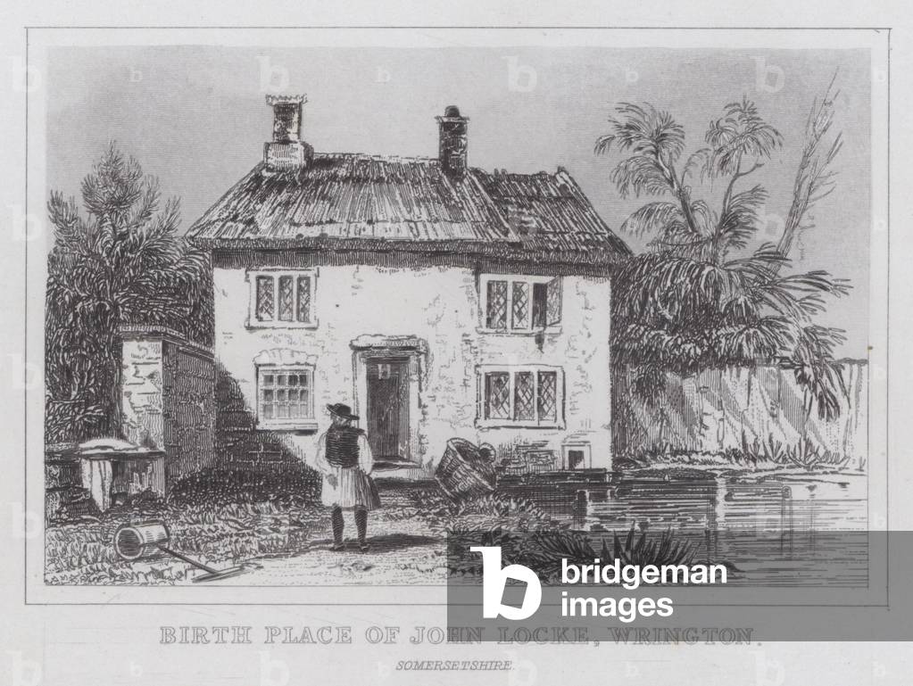 Birth place of John Locke, Wrington (engraving)