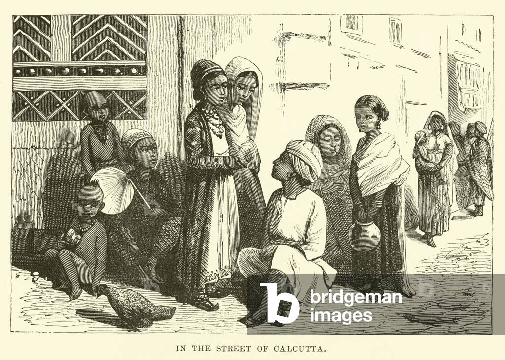 In the street of Calcutta (engraving)