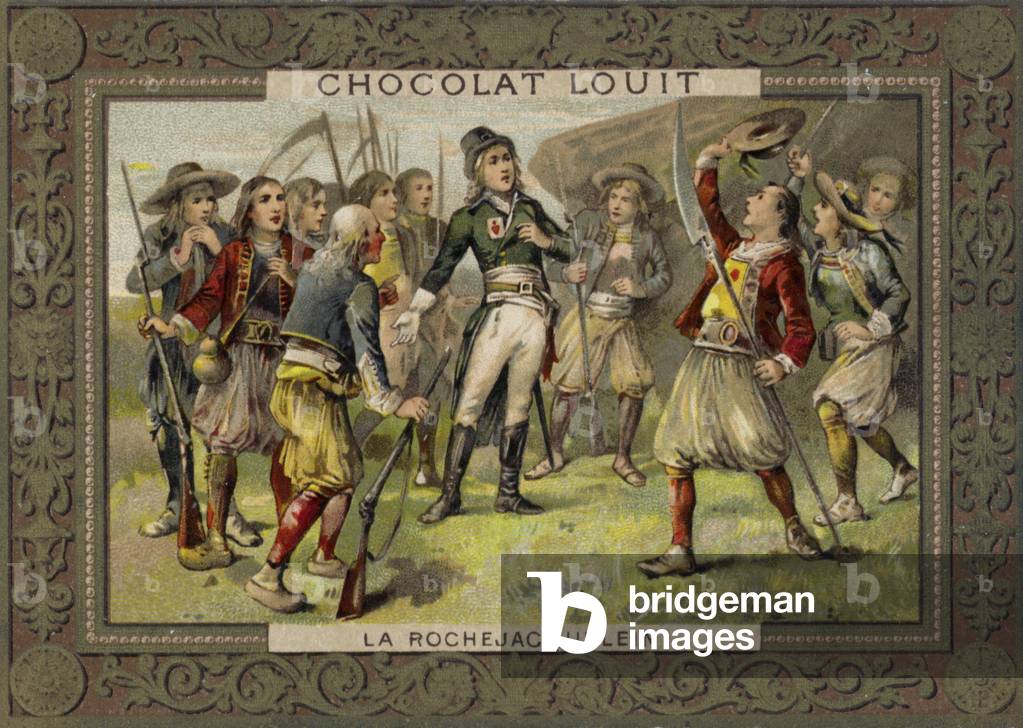 Henri de la Rochejacquelein addressing his soldiers, Vendee Revolt, French Revolution (chromolitho)